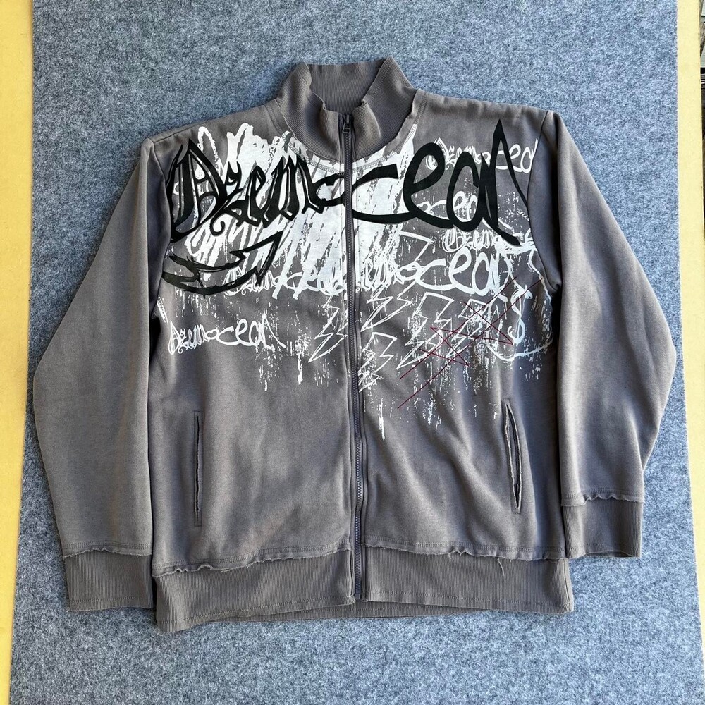 Democrazy Graffiti Print Full Zip Track Jacket